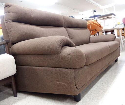 ソファ 3人掛け ブラウン系 ファブリック 幅185cm 布 三人掛け  札幌市北区屯田店