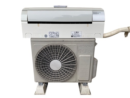 【⭐️全額返金保証⭐️】 ★HITACHI 白くまくん　主に6畳用 ルームエアコン　RAS-YX22F (W) 室外機RAC-YX22