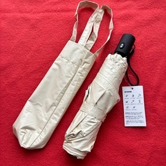 【新品未使用】日傘 折りたたみ 自動開閉 晴雨兼用 UVカット超軽量230g レディース/メンズ/子供/大人 収納ポーチ付きの画像