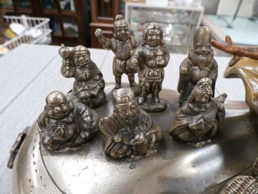 銅製 七福神 宝船 縁起物 置き物 オブジェ 開運 インテリア 風水 金色 西岡店