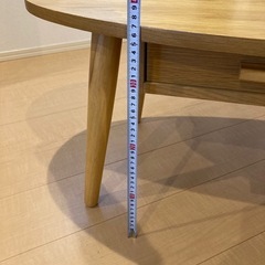 木製楕円テーブル(引き出し×2個
付)の画像