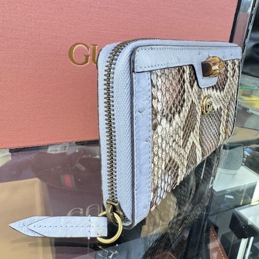 ☆ドリーム荒牧店☆GUCCI パイソン×オーストリッチ コンチネンタル ウォレット 長財布