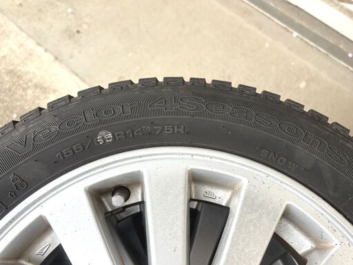 受け渡し決定ダイハツ軽自動車用2023年製ダンロップオールシーズンタイヤ155/65R14ホイール付