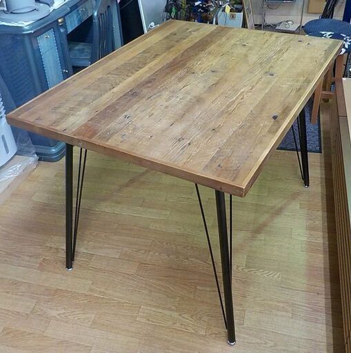 クラッシュゲート knot antiques 2人掛けダイニングセット テーブル幅100㎝ チェア2脚 関家具 アイアンフレーム　西岡