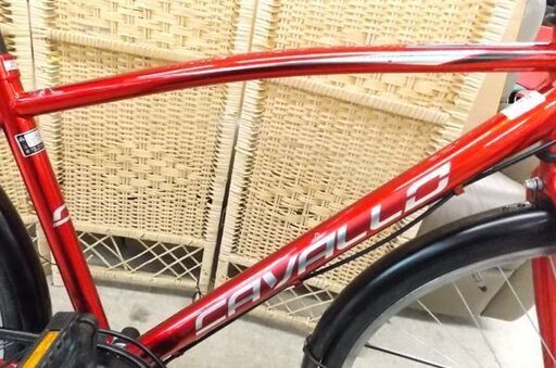 27インチ 自転車 シティサイクル CAVALLO 6段変速 赤 カゴ ライト 通勤 通学 札幌市 西野店