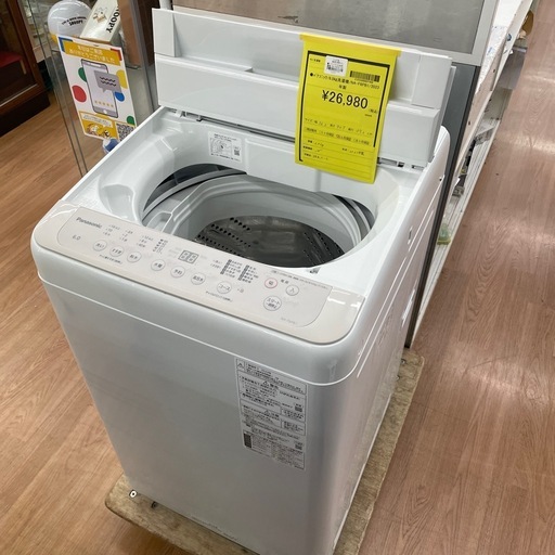☆ドリーム荒牧店☆ジモティー割引有☆【クリーニング済み】パナソニック/6.0kg洗濯機/NA-F60PB1/2023年製/中古品