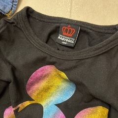ベビードール　100ミッキーマウス Tシャツとデニムオーバーオール セットの画像