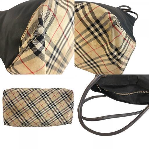 BURBERRY バーバリー バーバリーロンドン ハンド ショルダーバッグ ノバチェック ナイロン トートバッグ ブラック ユニセックス