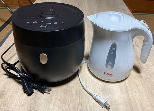 EPEIOS(エペイオス)HUG 炊飯器 型番：EPRC001とティファール電気ケトル ジャスティンプラス 1.2L ホワイトセット