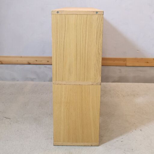 人気の無印良品(MUJI)のオーク材 3段・2列スタッキングシェルフ！！追加棚で用途に応じてカスタマイズ可能な万能シェルフ♪リビングや