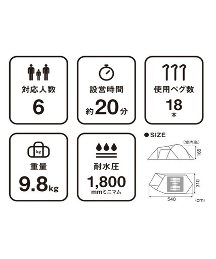 大特価値下げ！　大人気テント　新品未開封　 peak アメニティドームL
