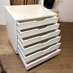 4/14までとなります！（引越しのため）【100円】図面・書類収納キャビネット（キャスター付き・多段タイプ）の画像