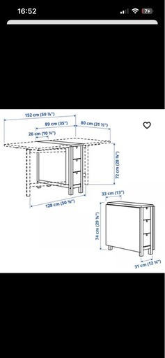 イケア折りたたみゲートレックテーブル