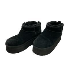 186001 現状品 UGG アグ クラシック ウルトラ　ミニ プラット フォーム 24 ブラック レディース [260313HM080405]の画像