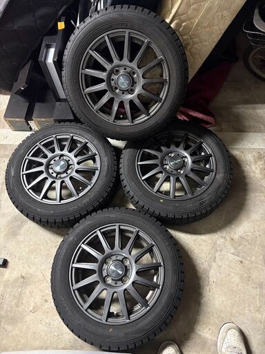 【リユースショップスパークル】美品 VELVA IGOR 2022年製 DUNLOP付 155/65R14 4穴 14インチ アルミ ホイール スタッドレス 国産タイヤ  軽自動車 状態綺麗♪