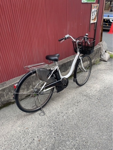 【京都発】京の楽チャリ　電動アシスト自転車　ヤマハ　ナチュラ　白色