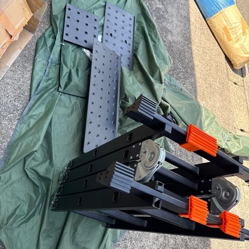 J01 新品 RIKADE 多機能はしご 3.5ｍ アルミ 多関節脚立 専用プレート3枚付き はしご兼用脚立 伸縮はしご 足場 作業台 折りたたみ コンパクト 持ち運びに便利 掃除 雪おろし 洗車 ガーデニング 軽量 耐荷重150kg(ブラック)