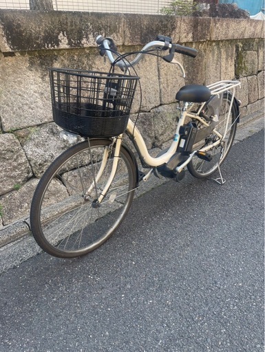 【京都発】京の楽チャリ　電動アシスト自転車　ヤマハ　白色② 26インチ