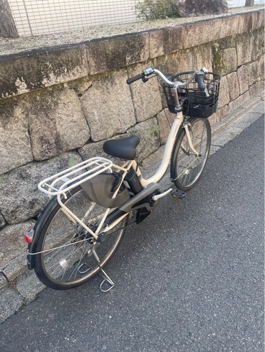 【京都発】京の楽チャリ　電動アシスト自転車　ヤマハ　白色② 26インチ