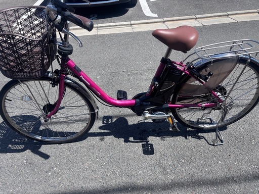 Panasonic電動アシスト自転車 ピンク 前カゴ付き