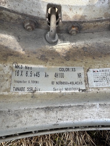 中古 ホイール　SSR  マーク3 16x6.5＋45 A ＋　4H100  MK-IIIneo 