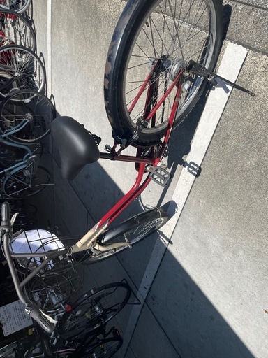 【大人用】整備済中古自転車 ブリヂストン 26型ベガス 赤/ベージュ色 <自転車のオオムラ 静岡店> 大人用】整備済中古自転車 ブリヂストン 26型ベガス 赤/ベージュ色
