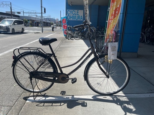 【大人用】整備済中古自転車 丸石26型ワイングラスS型  最廉価 婦人車 茶色 <自転車のオオムラ 静岡店>