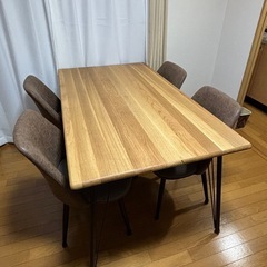 ダイニングセット 5点 テーブル150cm 回転チェア4脚 2025年購入 美品 