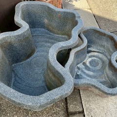 ひょうたん池　ビオトープ用 プラ池2点セット 大小／メダカ・金魚飼育に／庭埋め込みOKの画像