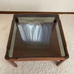 Myer メイヤー スモークガラストップ ローテーブル ヴィンテージの画像