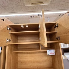 《リユースマン倉敷》ニトリキッチンボード 木目ナチュラル  レンジ台 収納の画像
