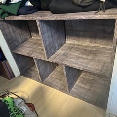 【大容量】収納棚 2段ラック カラーボックス風 グレー木目の画像