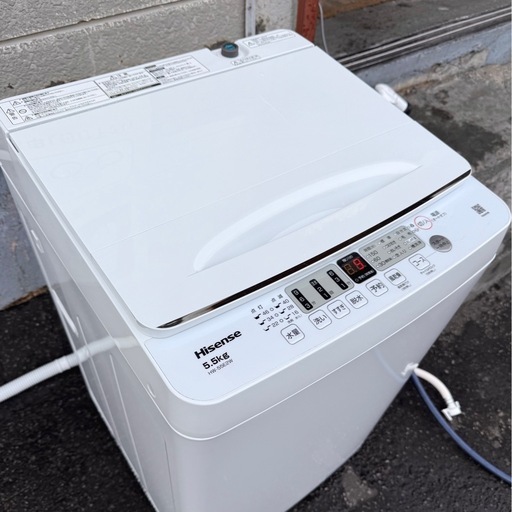 札幌市内配送可 美品 22年製 Hisense ハイセンス 5.5kg 全自動洗濯機 HW-55E2W ホワイト