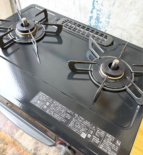 お引取り限定 美品 23年製 リンナイ LPガス用コンロ 2口ガステーブル KSR563BKR 右強火 グリル未使用