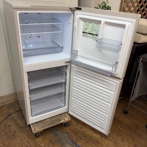 【?買取市場 6ヶ月保証】R659 ☀️ TWINBIRD / ツインバード 冷蔵庫 (146L / 2ドア)  20年製 KHR-E