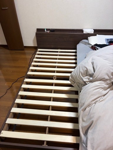 3ヶ月使用 タンスのゲン 連結可能シングルベッドフレーム