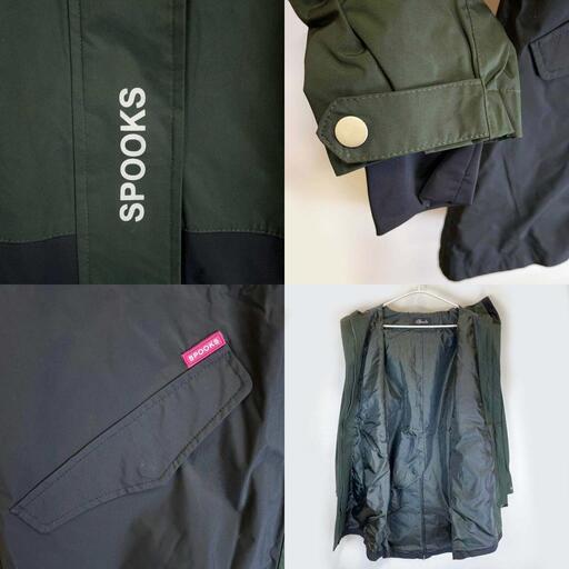 【未使用】SPOOKS スプークス Johla Rain Coat レインコート ロング丈 M ダークグリーン/ブラック レディース 乗馬 馬術