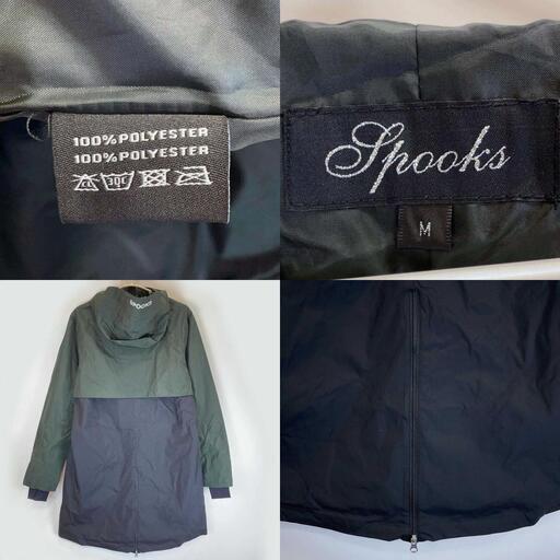 【未使用】SPOOKS スプークス Johla Rain Coat レインコート ロング丈 M ダークグリーン/ブラック レディース 乗馬 馬術