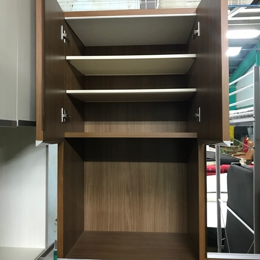ジャングルジャングル貝塚店　シューズボックス　ミラー付き　鏡　茶色　ブラウン　木　木目　オシャレ　シンプル　玄関収納　家具　中古　貝塚