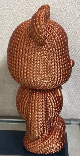 ニット風　シルク調　茶色　ビックくま　25cm