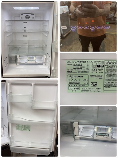 【?買取市場 6ヶ月保証 ジモティー限定価格】R517 ☀️ HITACHI ❘ 日立 5ドア冷蔵庫 (415L・右開き）R-S420