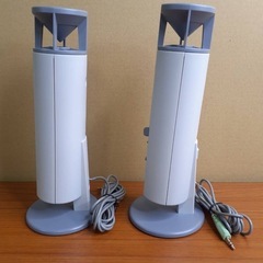 ★動作★NEC マルチメディアスピーカー HBS-2 ペア 元箱・電源ケーブル付 オーディオ スピーカー エヌイーシー オーディオ機器の画像
