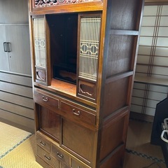 【0円】伝統的なお仏壇（収納台付き）※中身は空です・現状渡しの画像