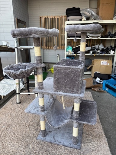 組立済み キャットタワー 多頭飼い 猫タワー 猫用品 据え置き 大型猫 爪とぎ