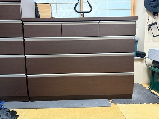 【美品】5段ワイドチェスト（横120cm）ダークブラウン・大容量収納