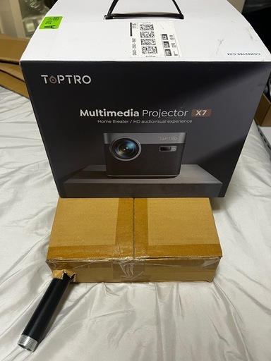 TOPTRO X7 プロジェクターとプロジェクタースタンド 100インチプロジェクタースクリーンセット