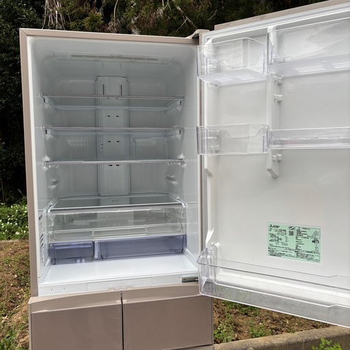 ?福岡市東区配送設置無料?　【⭐️全額返金保証⭐️】　三菱 冷蔵庫 455L MR-B46C-F 5ドア 右開き スリム大容量 自動製