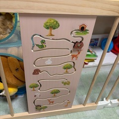 木製折りたたみベビーサークル 大型安全フェンス142×142×61cmの画像