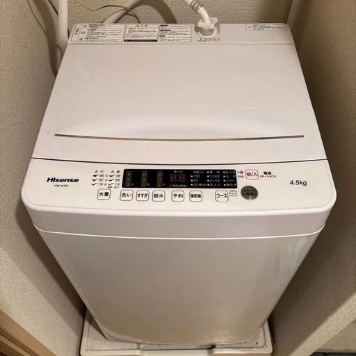 【済】 Hisense 洗濯機 4.5kg HW-K45E