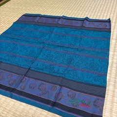 PAOLO GUCCI パオロ グッチ スカーフ ハンカチ ブルー系 花柄の画像